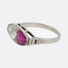 Art Deco Ruby and Diamond Two-Stone Ring