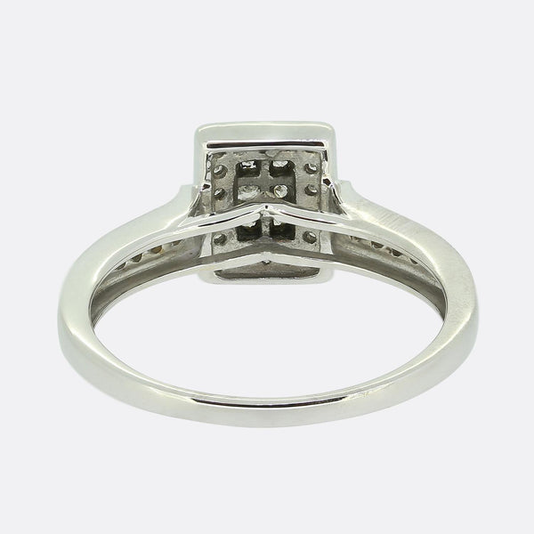 0.38 Carat Diamond Rectangular Faced Ring