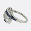 Late Art Deco Sapphire and Diamond Cluster Ring