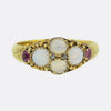 Victorian Opal Pink Sapphire and Diamond Ring