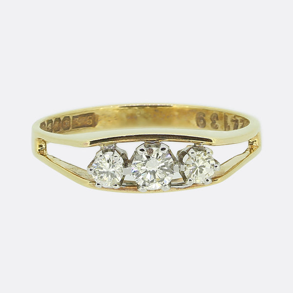 Vintage 0.30 Carat Four-Stone Diamond Ring