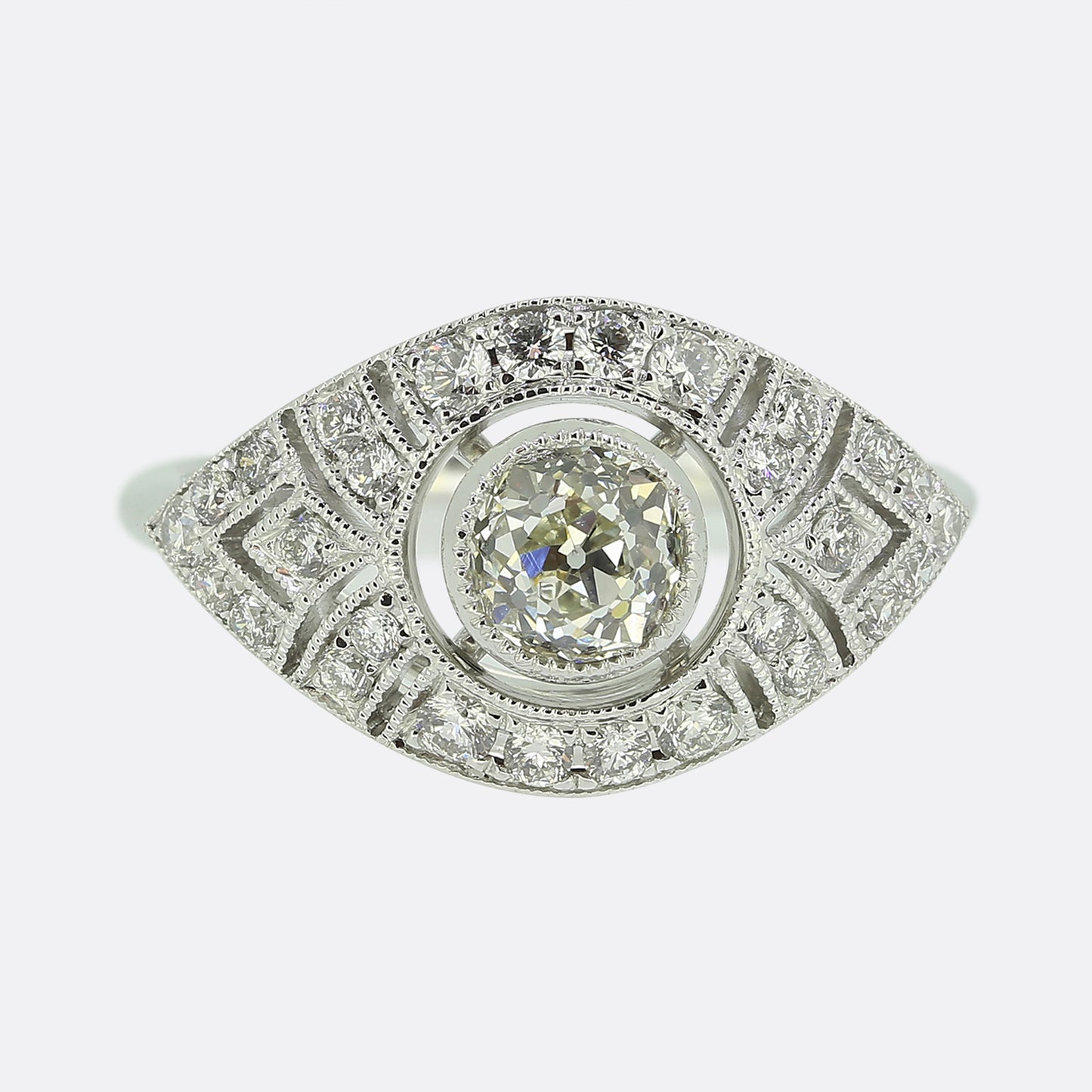 Art Deco Style Diamond Filigree Ring