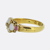 Victorian Opal Pink Sapphire and Diamond Ring