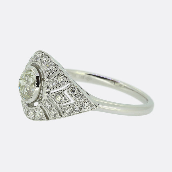 Art Deco Style Diamond Filigree Ring