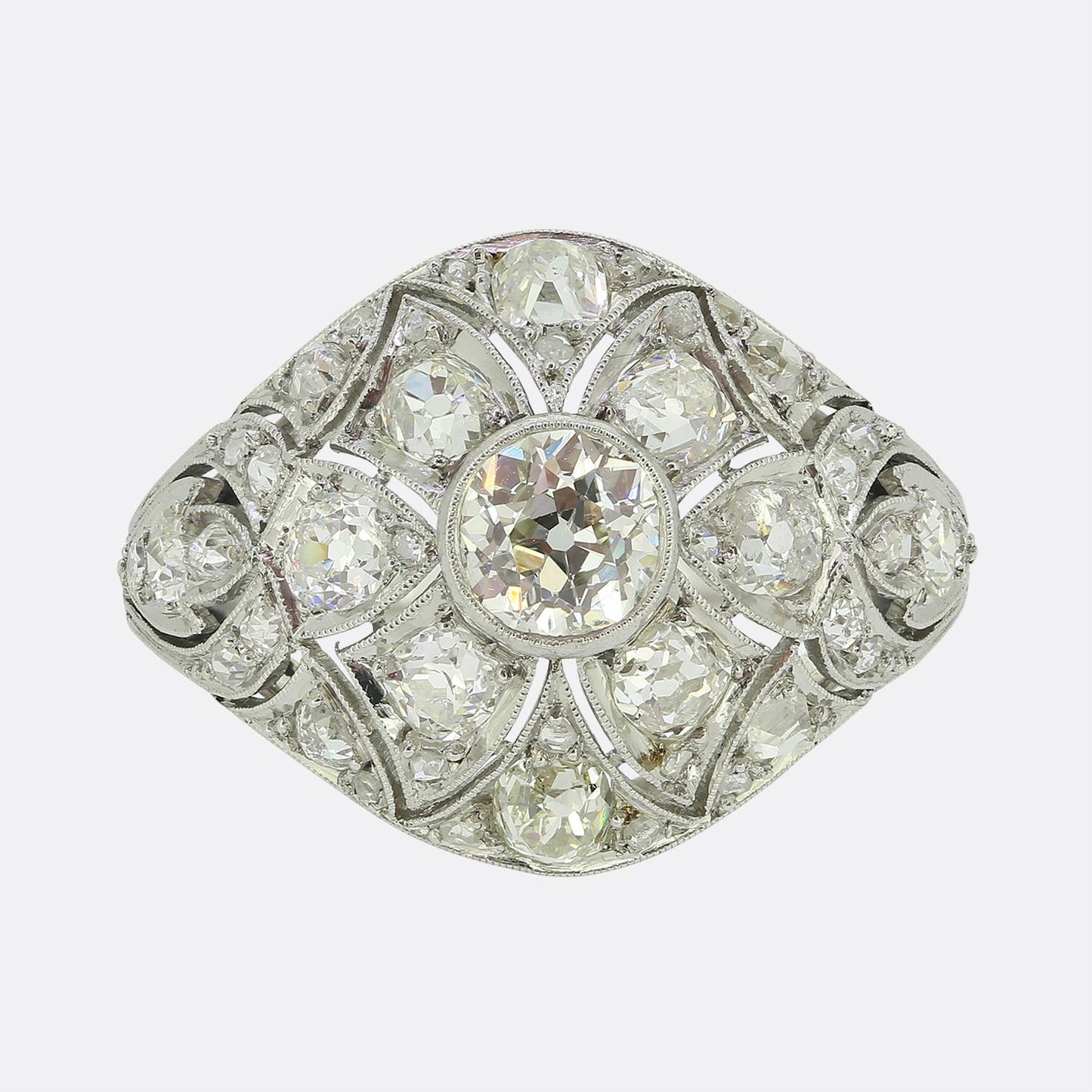 Art Deco Diamond Bombe Ring