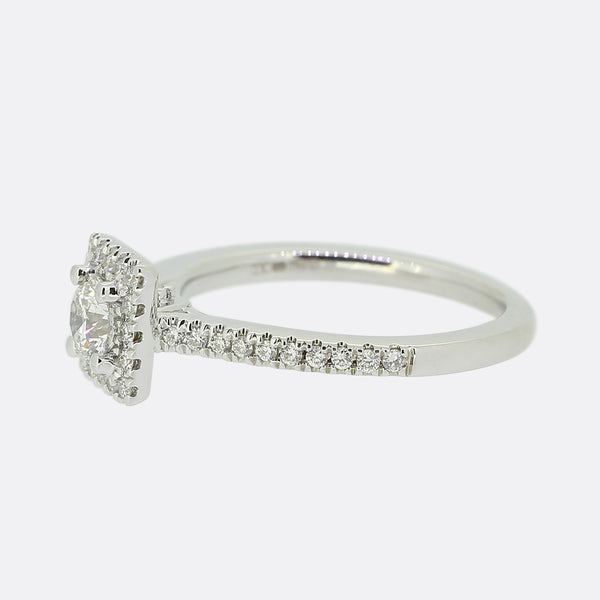 Tolkowsky 0.50 Carat Diamond Halo Ring