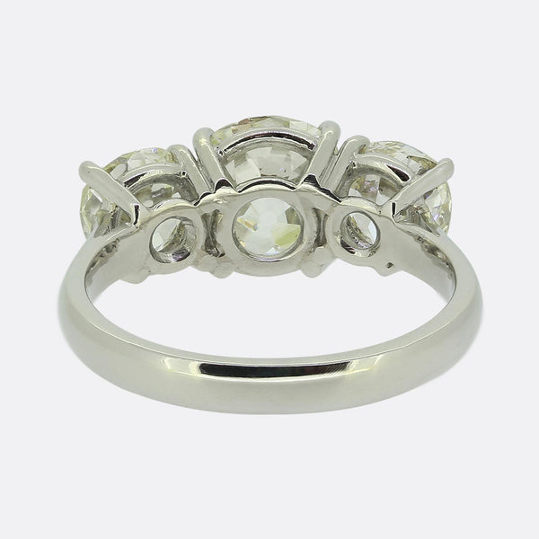 Vintage 3.61 Carat Diamond Three-Stone Ring