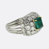 Vintage Colombian Emerald and Diamond Bombe Cluster Ring