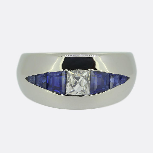 Art Deco Diamond and Sapphire Ring