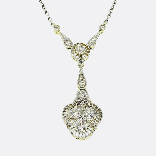 Art Deco Diamond Lavalier Necklace