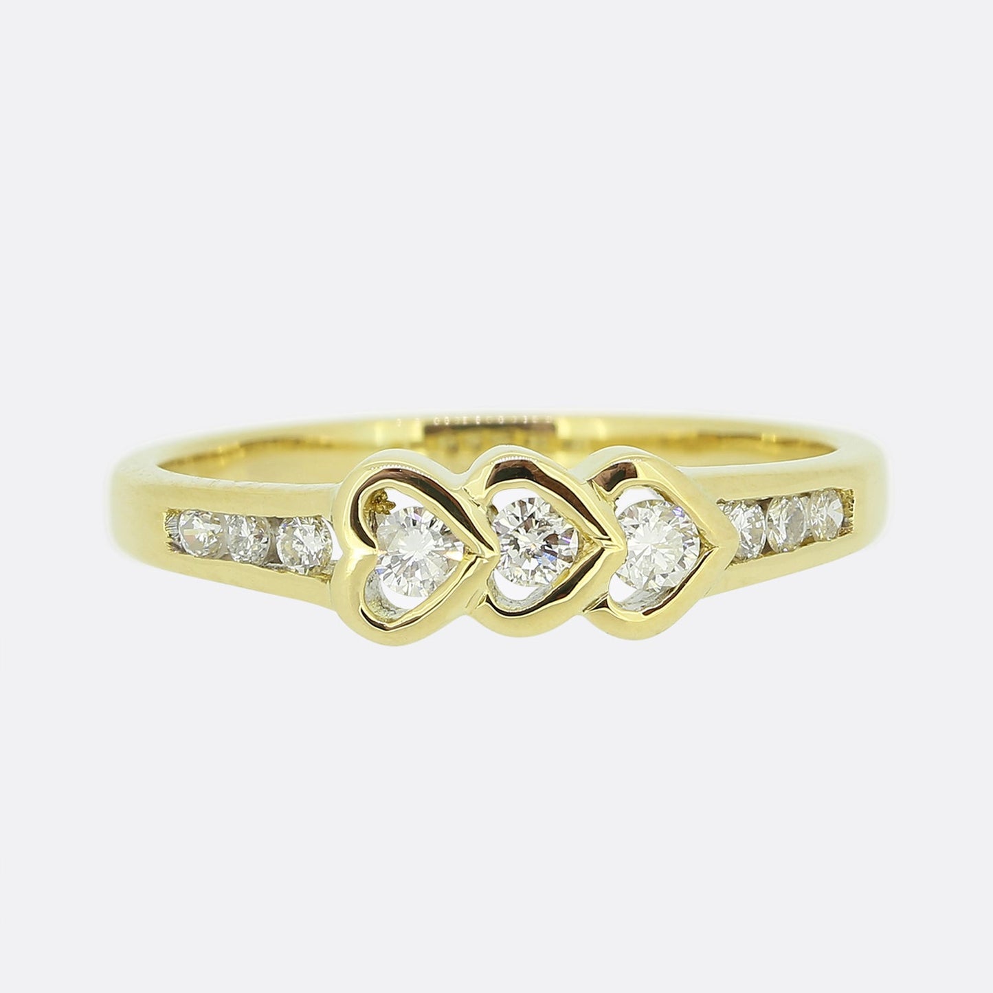 Triple Heart Diamond Ring