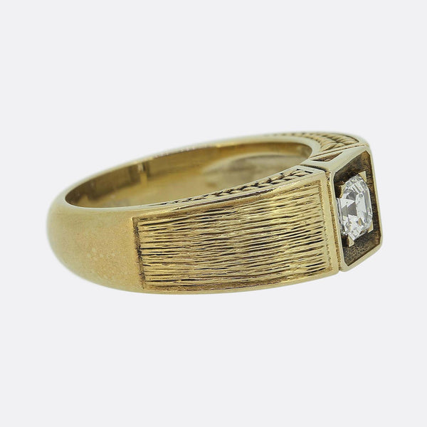 Vintage 0.56 Carat Asscher Cut Diamond Ring