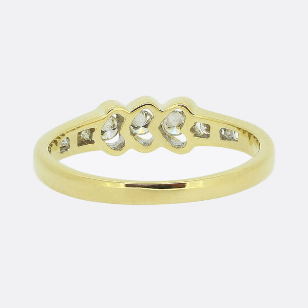 Triple Heart Diamond Ring