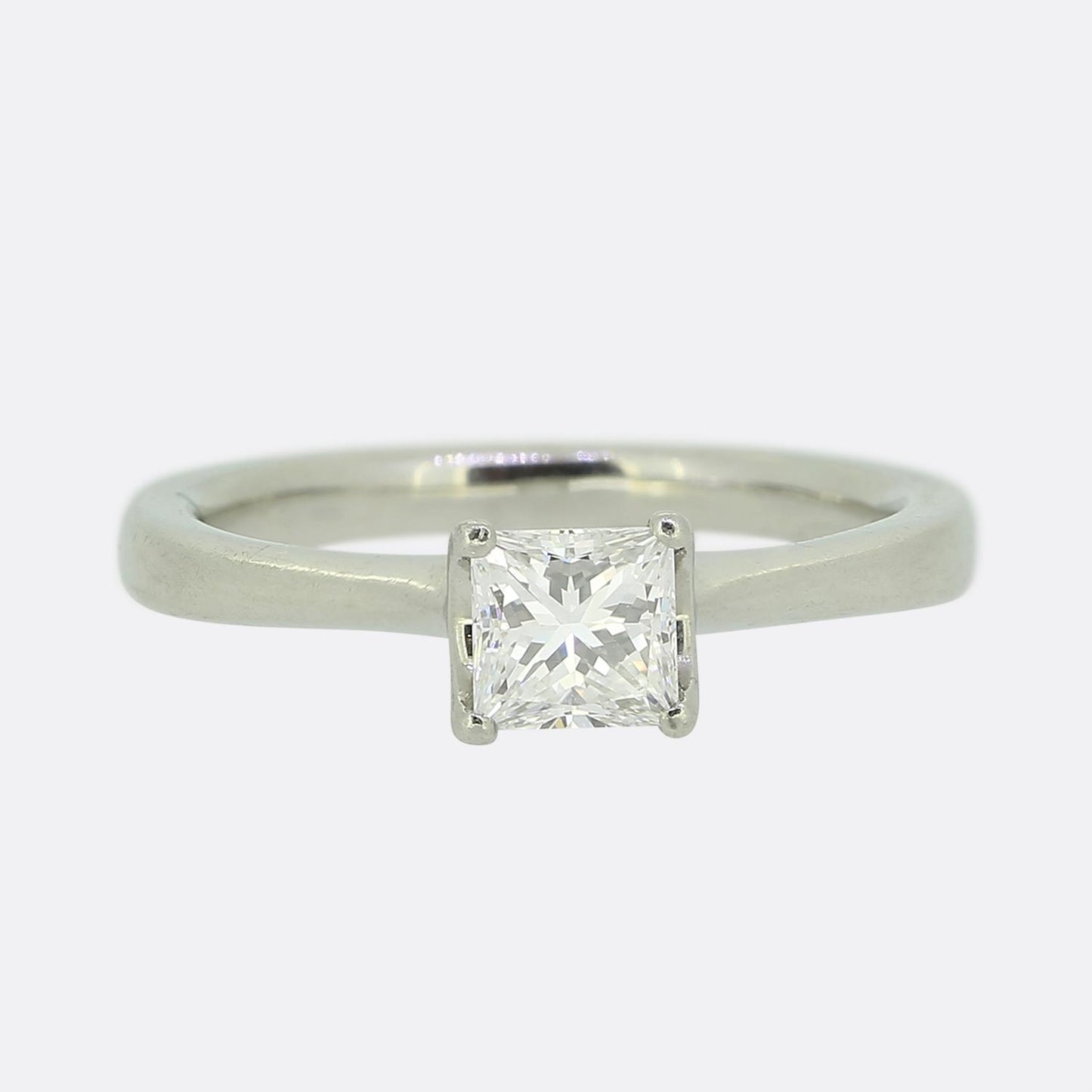 0.50 Carat Square Modified Brilliant Cut Diamond Engagement Ring