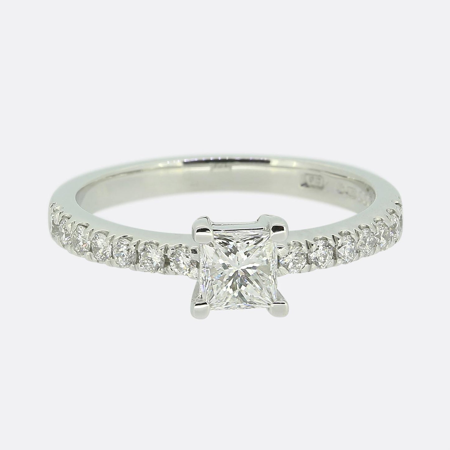 0.22 Carat Princess Cut Diamond Solitaire Ring