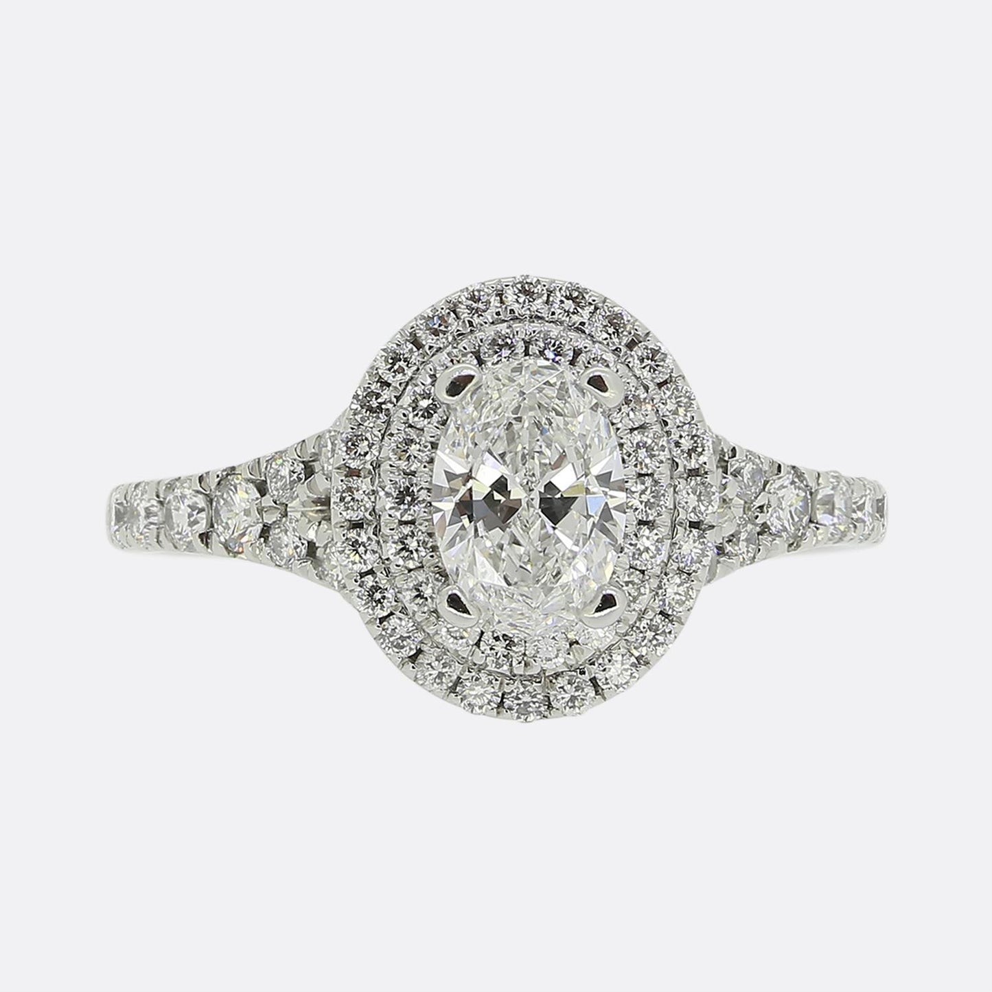 0.65 Carat Diamond Double Halo Engagement Ring