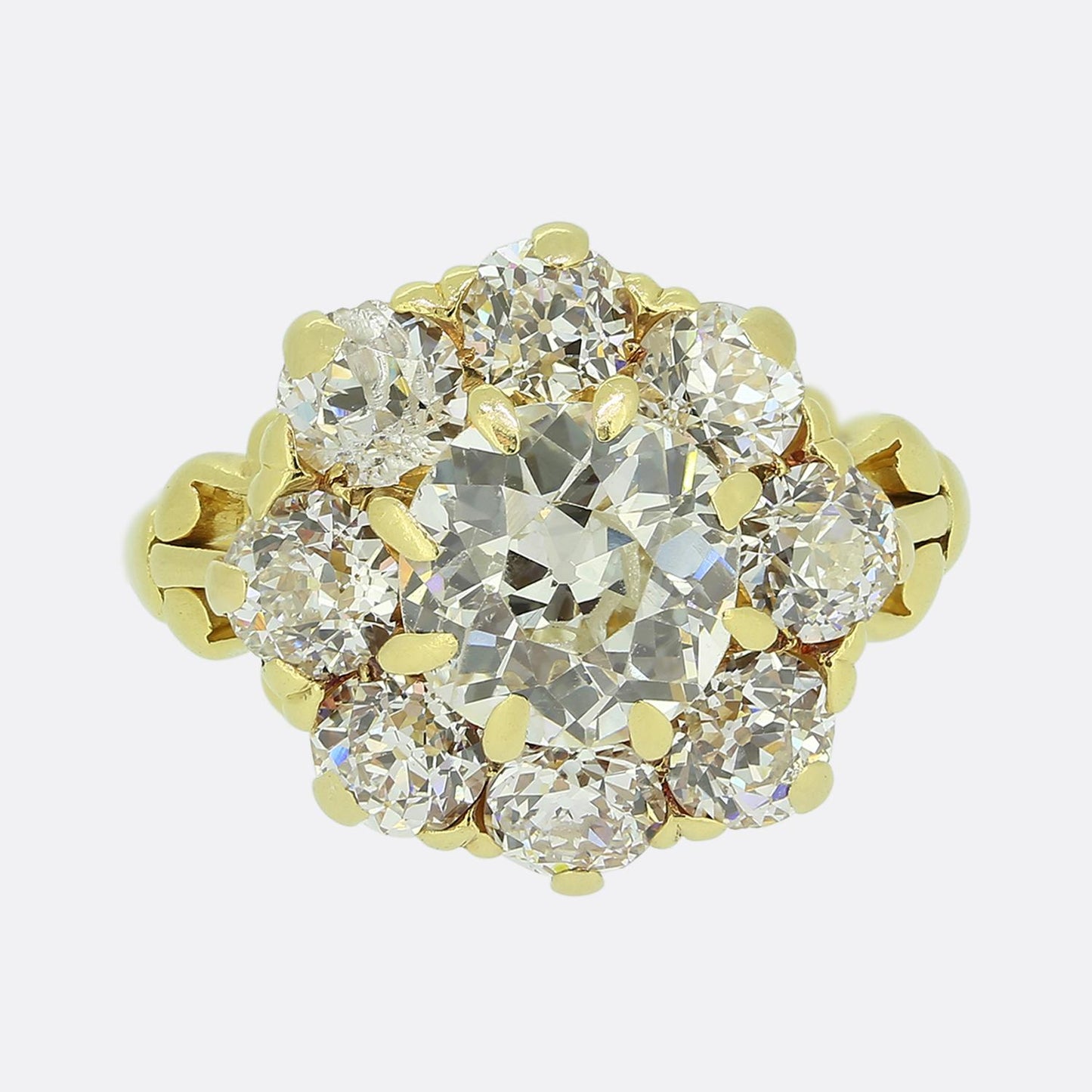 Victorian Old Cut Diamond Cluster Ring