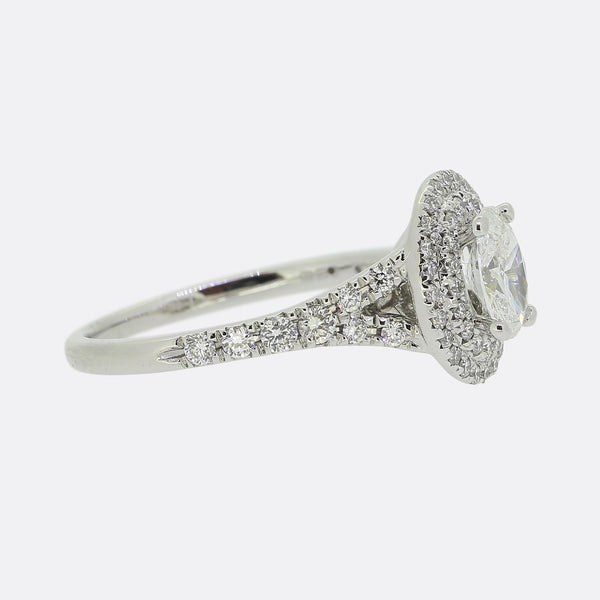 0.65 Carat Diamond Double Halo Engagement Ring