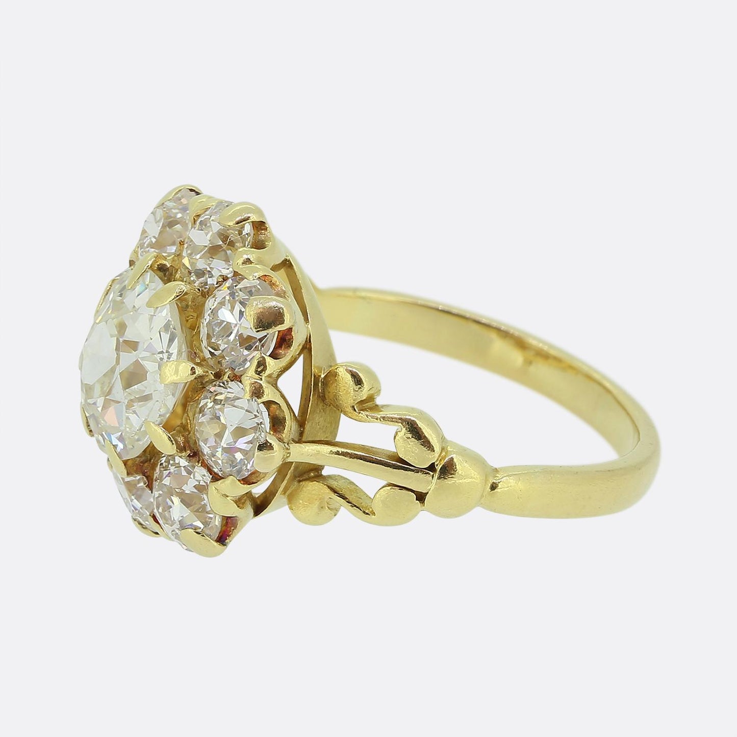 Victorian Old Cut Diamond Cluster Ring