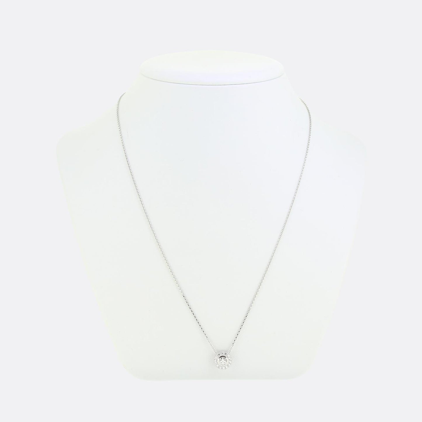 0.64 Carat Diamond Halo Pendant Necklace