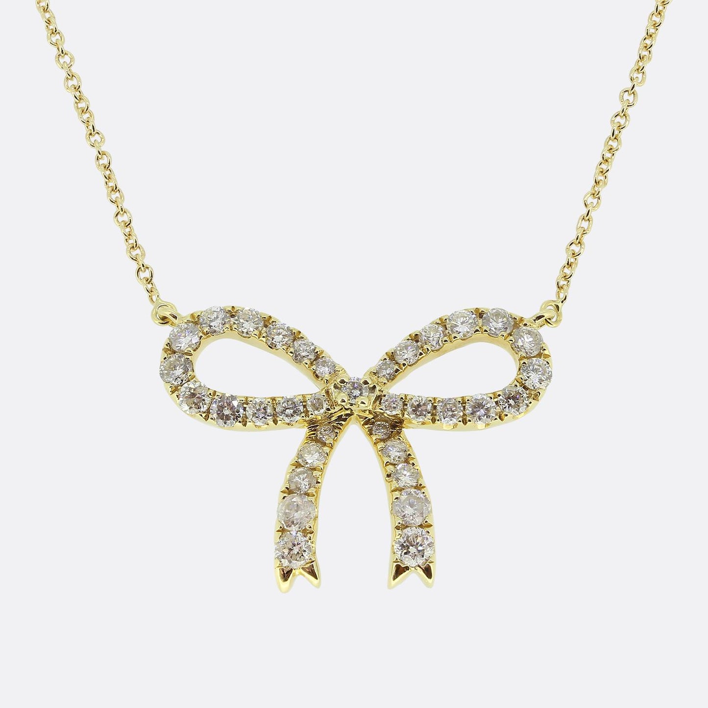 Vintage Diamond Ribbon Necklace