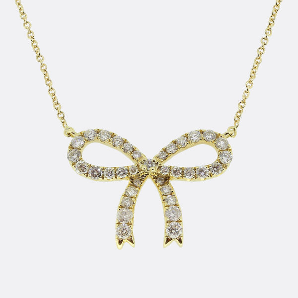 Vintage Diamond Ribbon Necklace