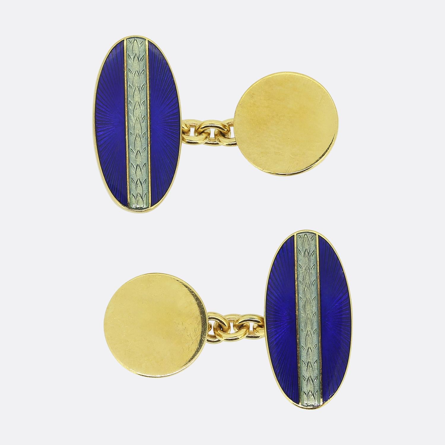 Swedish Enamel Coin Cuff Links with Crown Motif. Gold Cuff Links Gift on sale for Him Manschettknappar emalj Hand Enamelled Suit Accessories