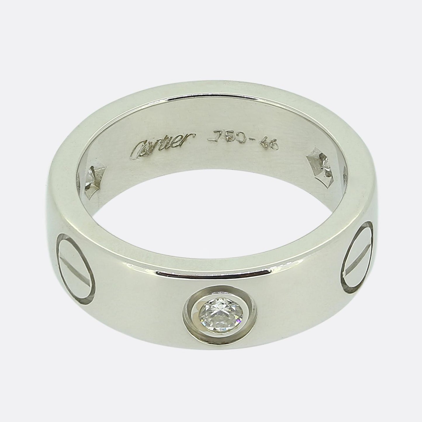 Cartier Three Diamond LOVE Ring Size G 1/2 (46)