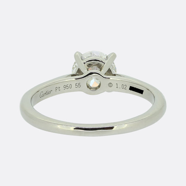 Cartier 1.02 Carat Diamond Solitaire Ring