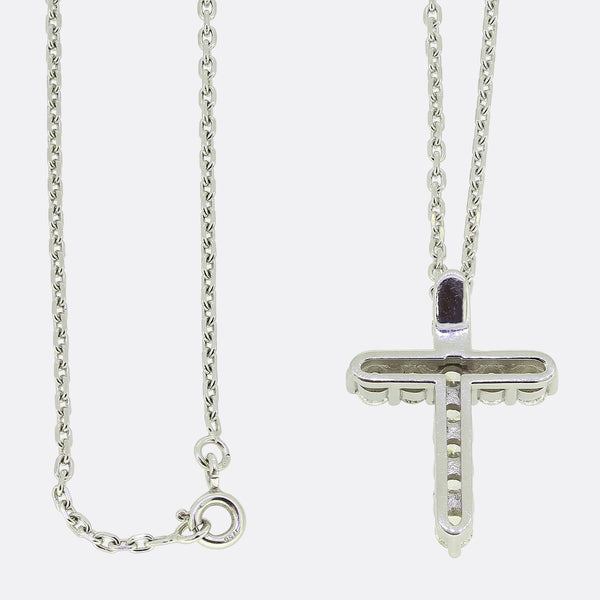 1.10 Carat Diamond Cross Pendant Necklace