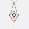 Edwardian Ruby and Diamond Pendant Necklace