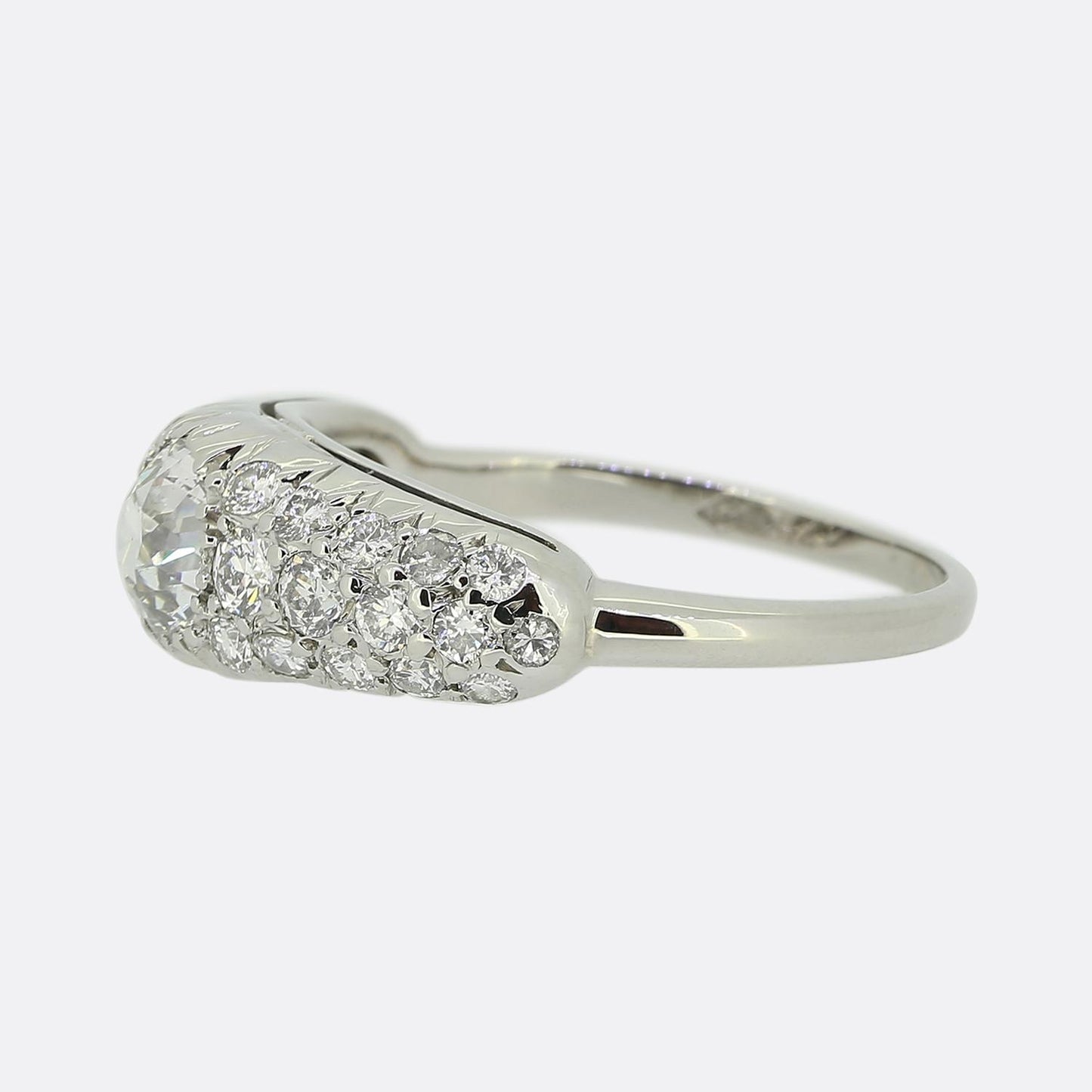 Art Deco Old Cut Diamond Cluster Ring