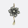 Victorian Pearl and Diamond Flower Pendant