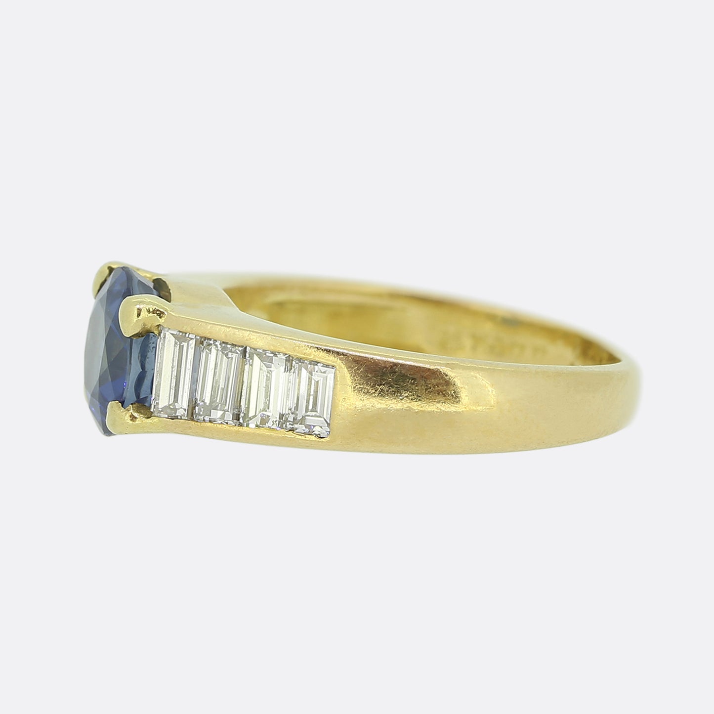 Sapphire and Baguette Cut Diamond Ring