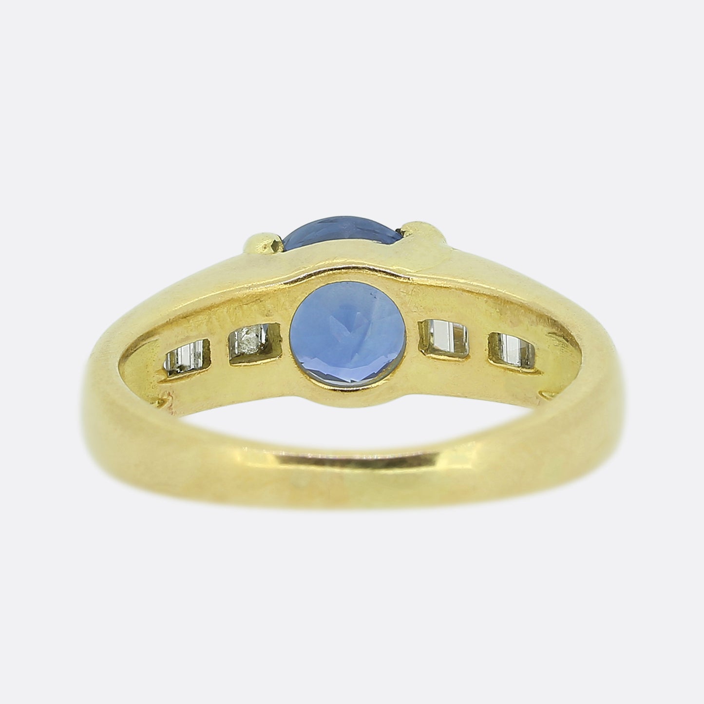 Sapphire and Baguette Cut Diamond Ring