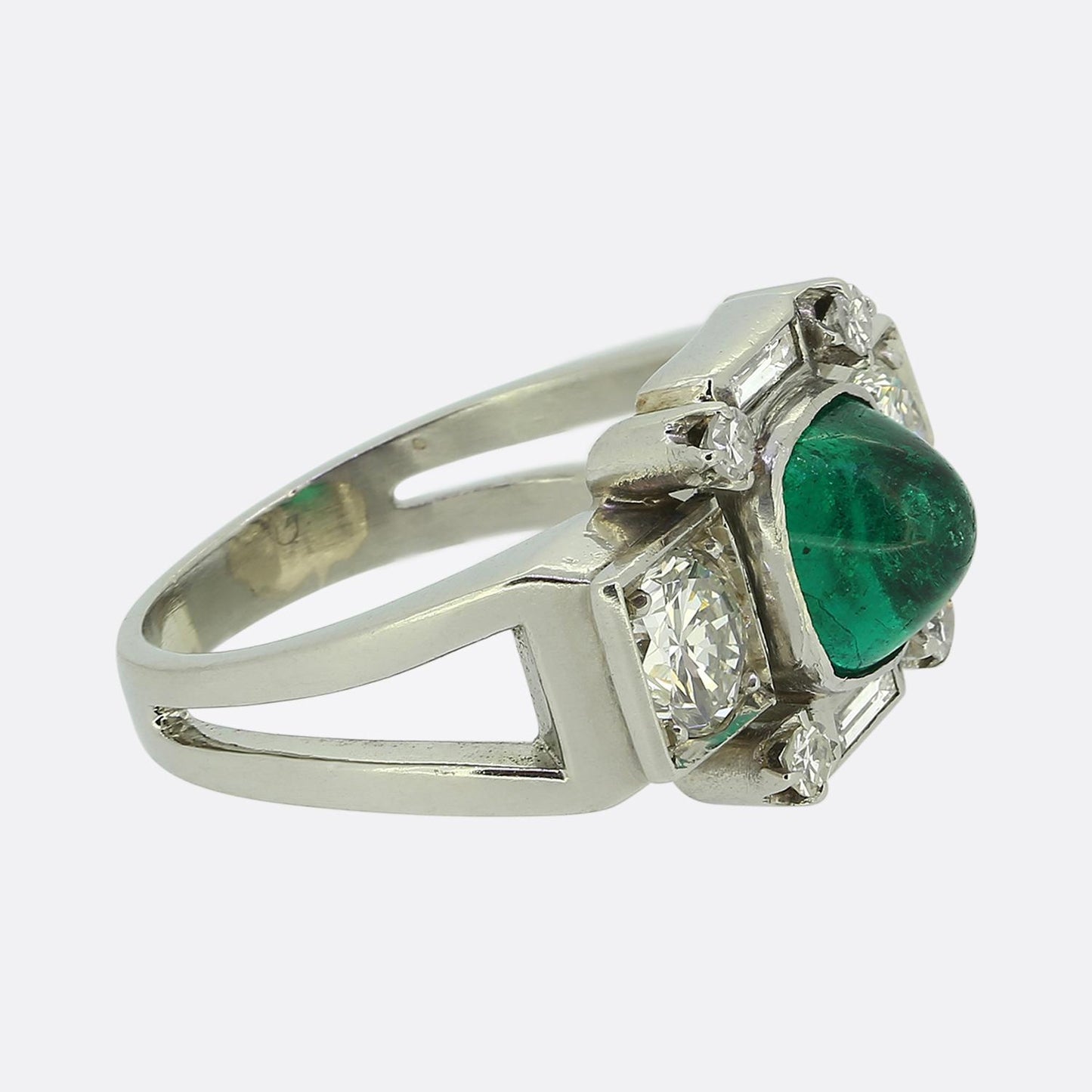 Art Deco Emerald and Diamond Ring