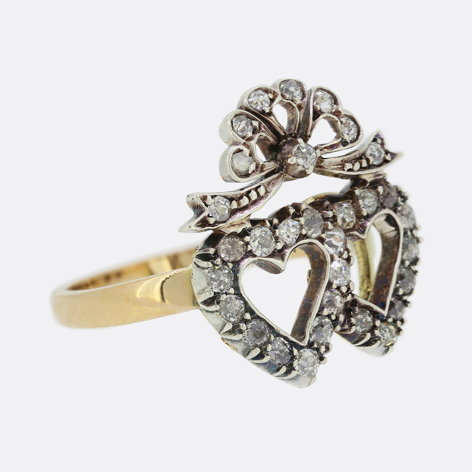 Vintage double heart on sale sweetheart ring