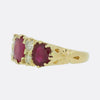 Vintage Ruby and Diamond Three Stone Ring