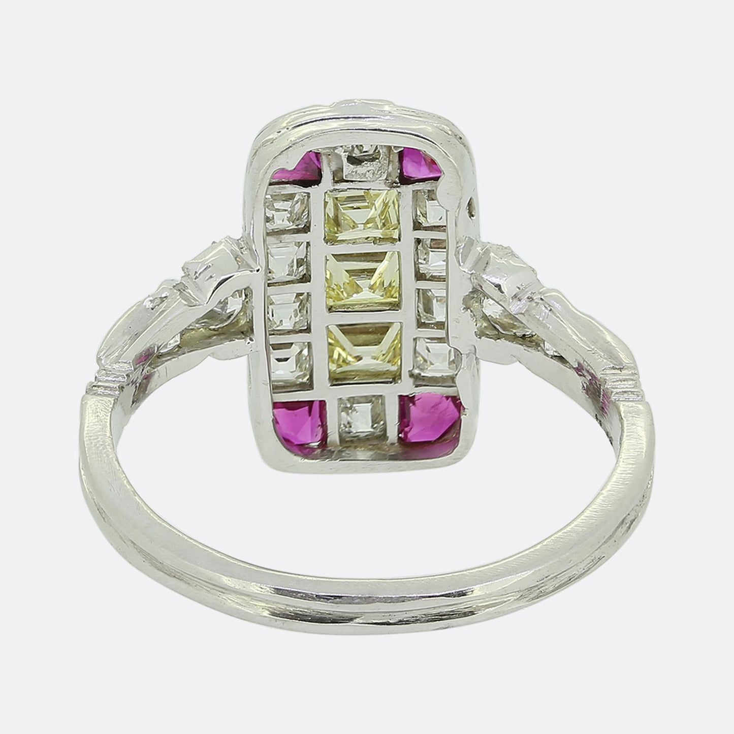 Art Deco Ruby and Diamond Tablet Ring