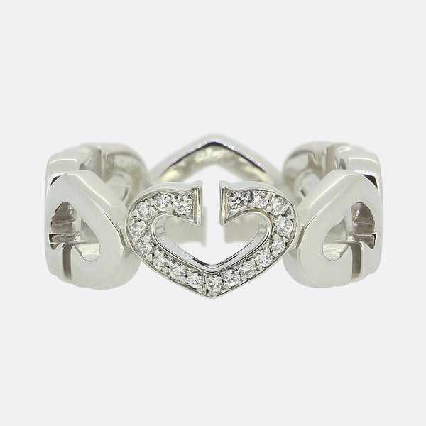 Cartier C de Cartier Diamond Hearts Ring Size L (52)