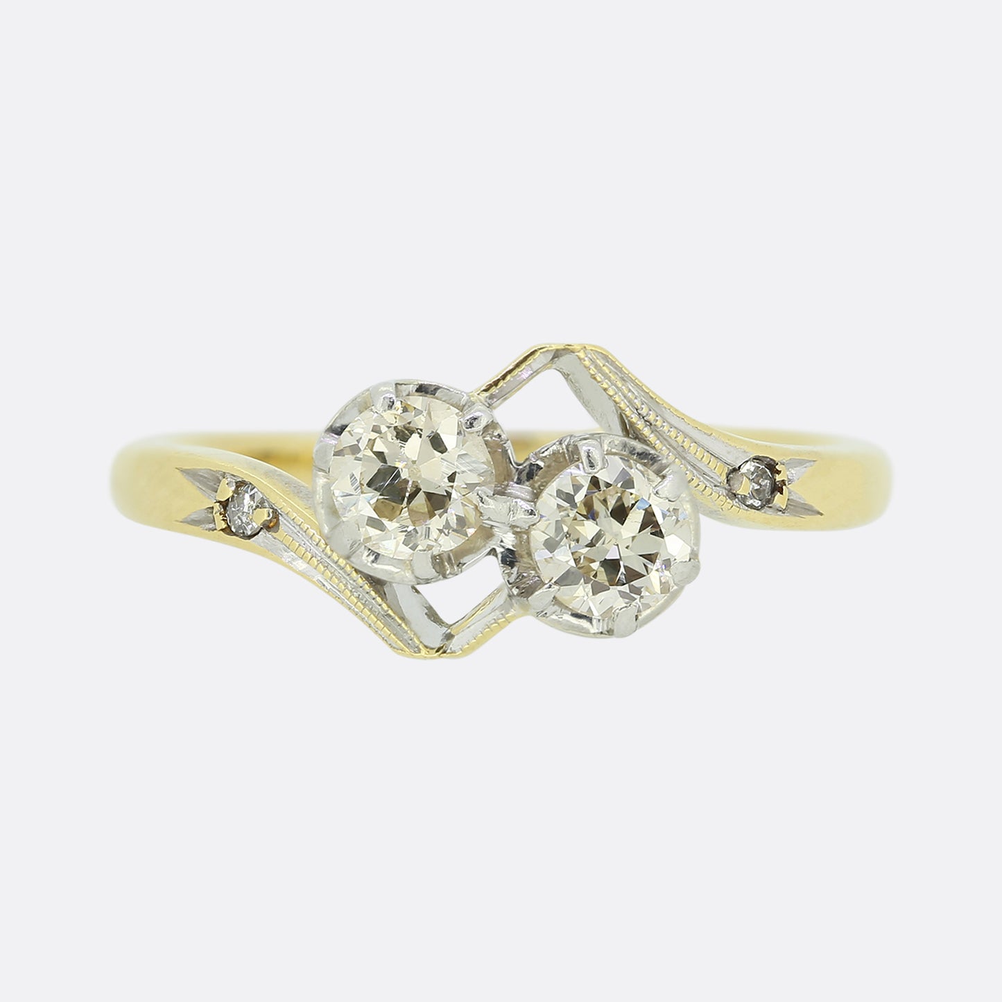 Two-Stone Diamond Crossover Ring