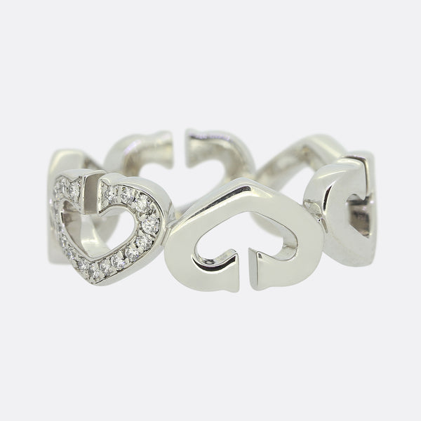 Cartier C de Cartier Diamond Hearts Ring Size L (52)