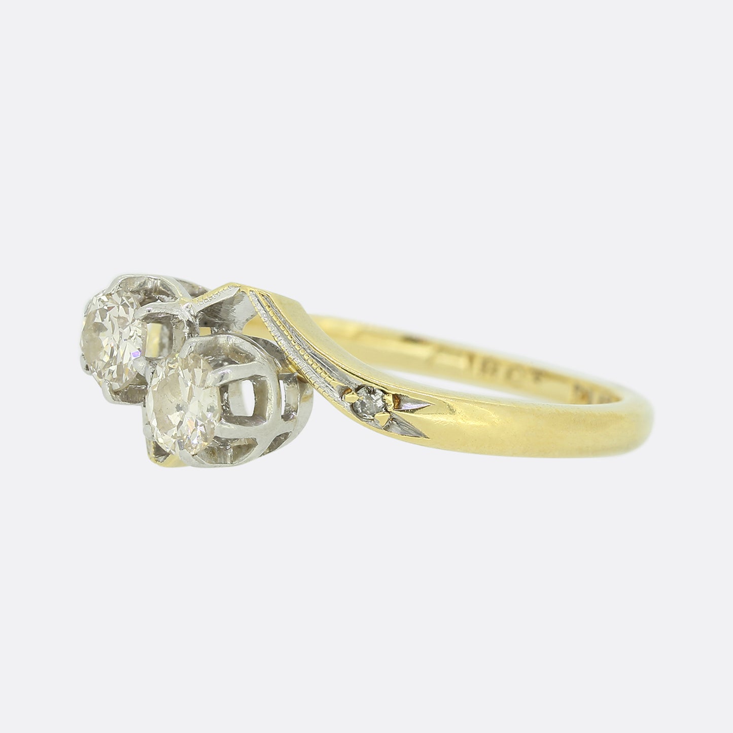 Two-Stone Diamond Crossover Ring