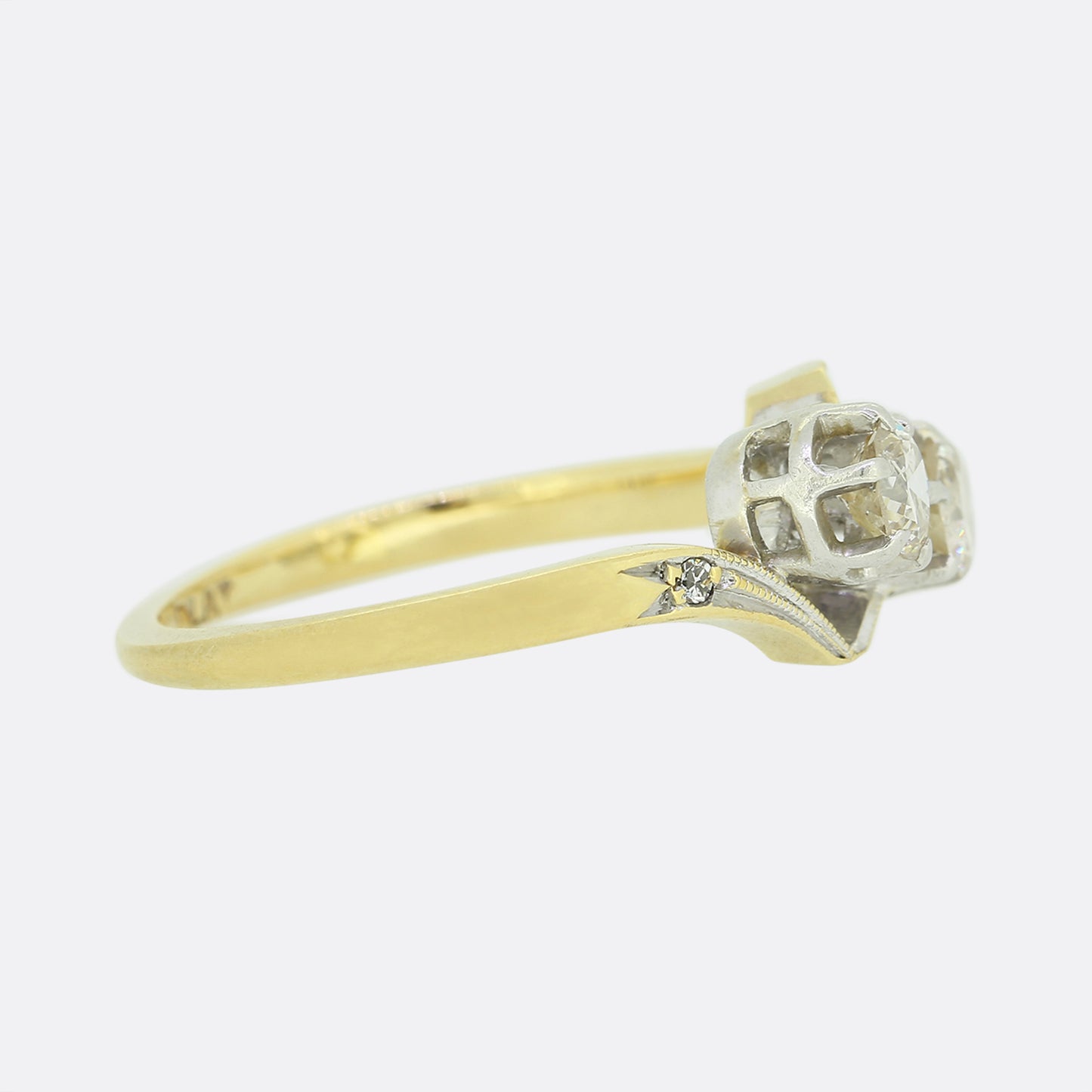 Two-Stone Diamond Crossover Ring