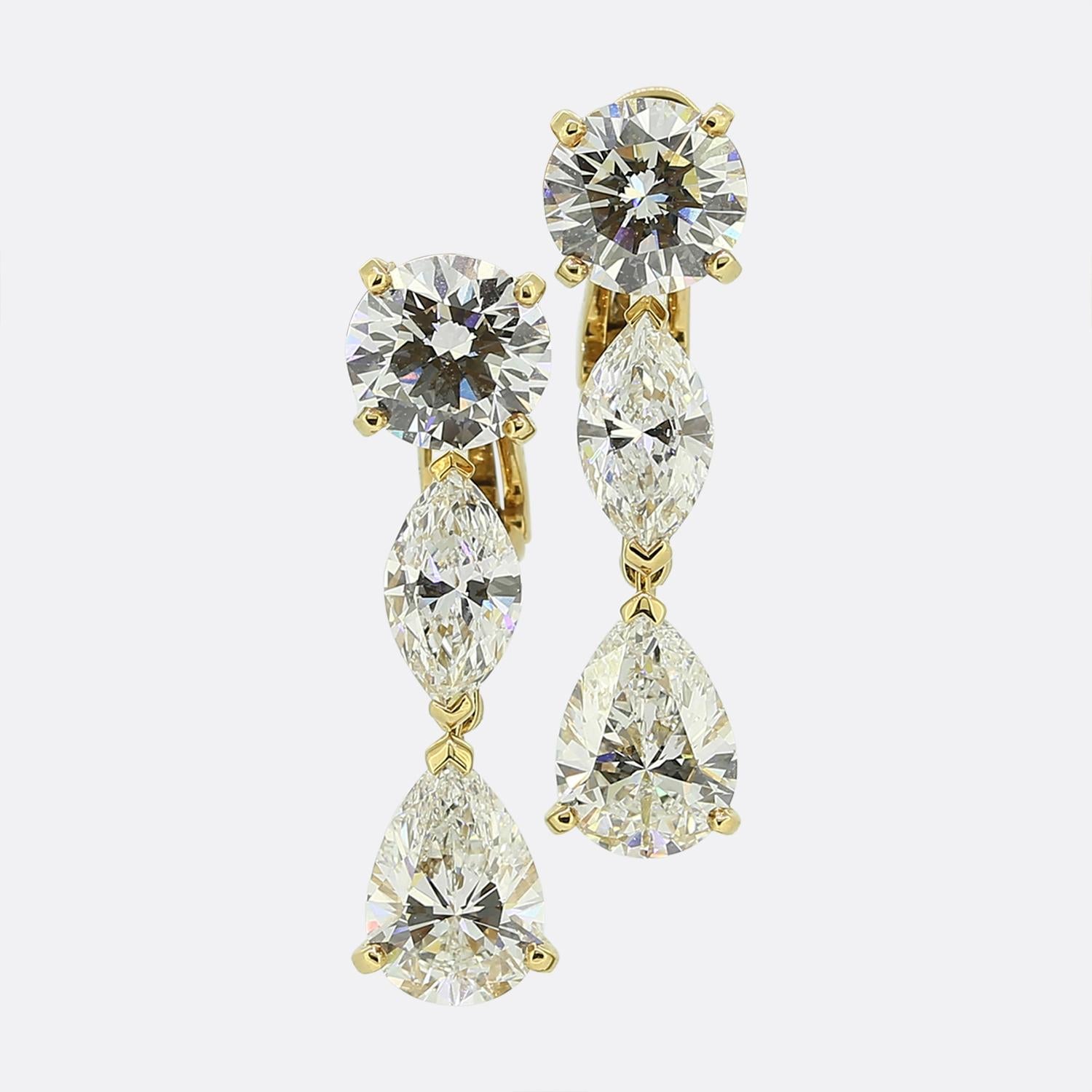 Cartier Diamond Drop Earrings The Vintage Jeweller