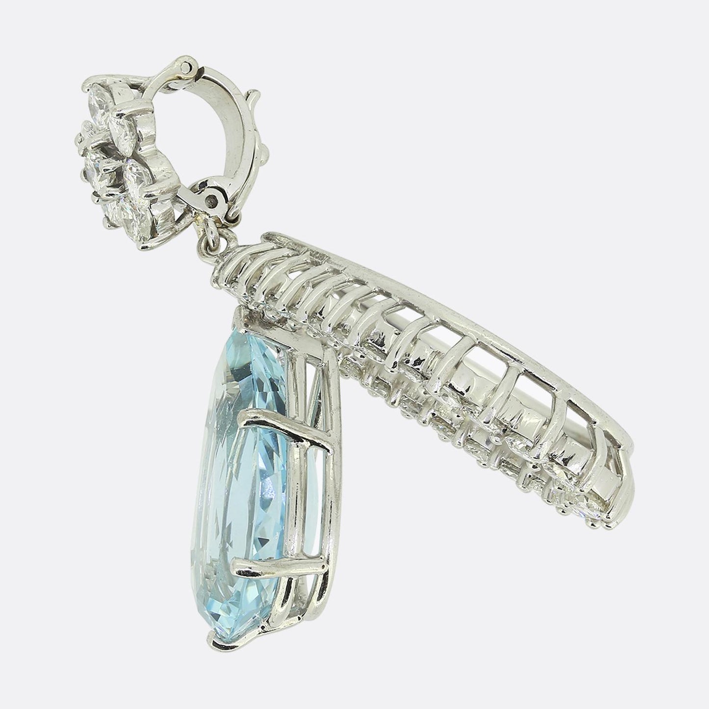 Vintage Aquamarine and Diamond Pendant