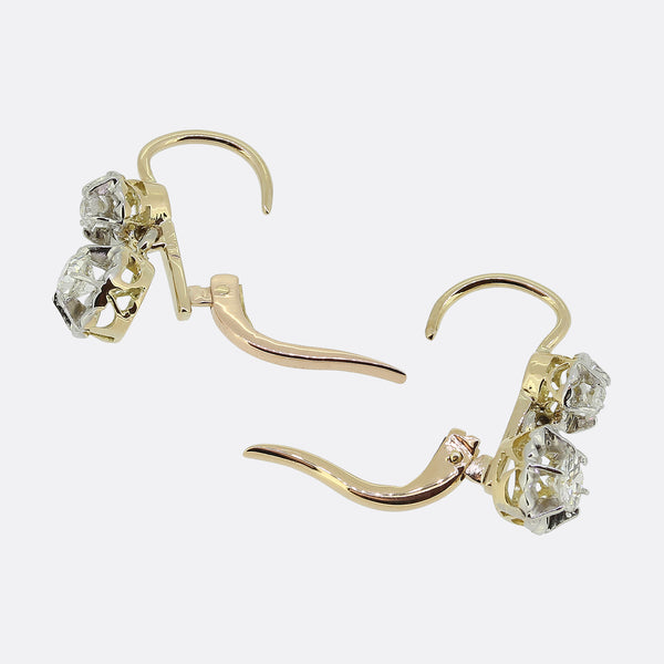 Antique Old Cut Diamond Drop Earrings