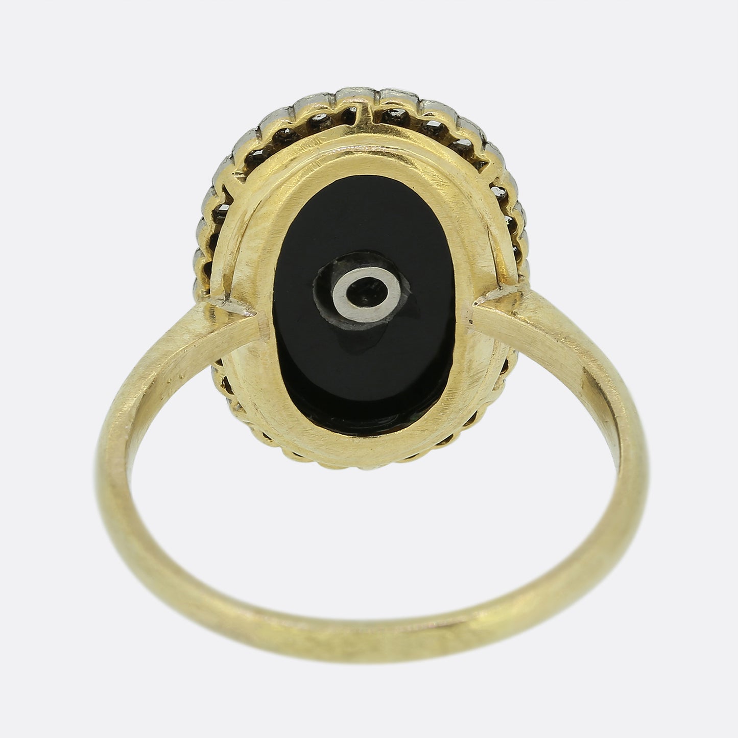 Antique 0.20 Carat Diamond and Onyx Ring