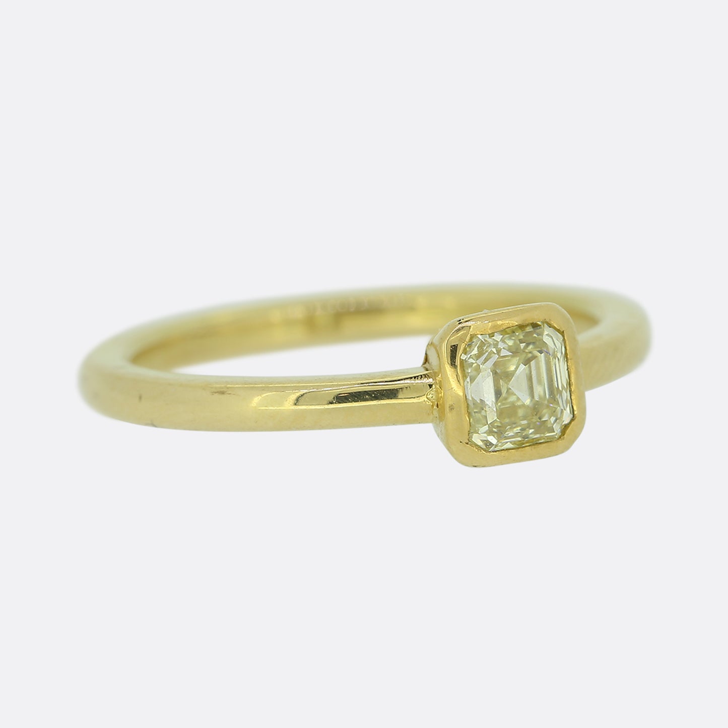 Contemporary 0.45 Carat Asscher Cut Yellow Diamond Ring