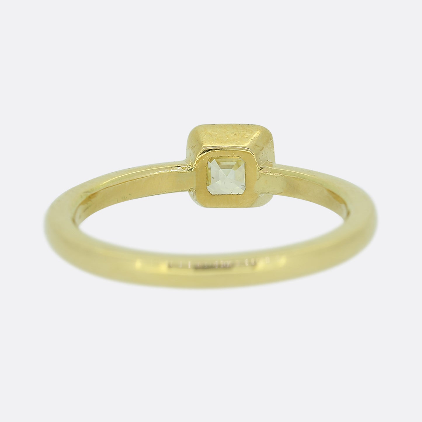 Contemporary 0.46 Carat Asscher Cut Yellow Diamond Ring